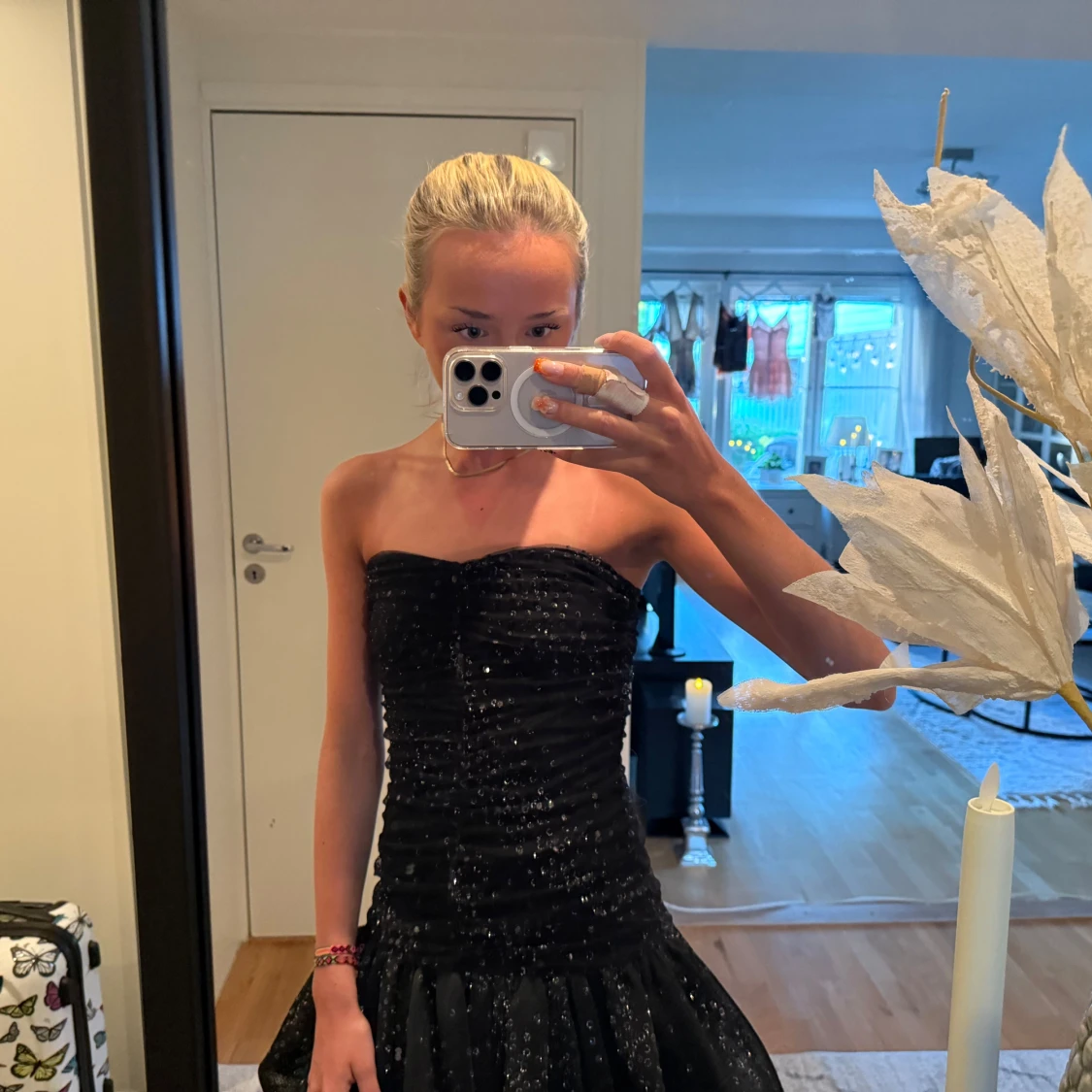 Maje svart paljettklänning - 1