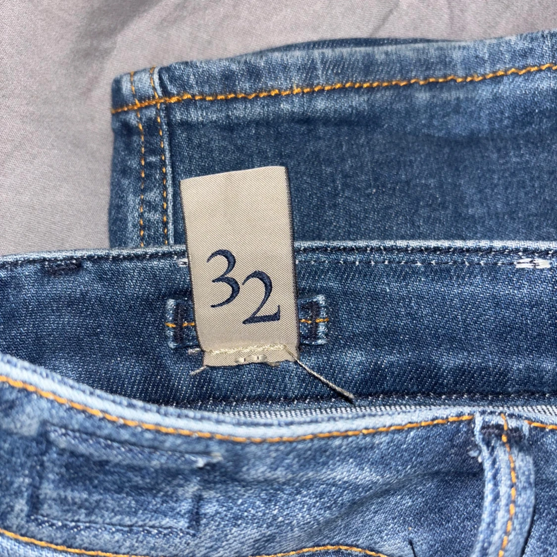 Blå jeans från Handpicked, stl 32 - 3