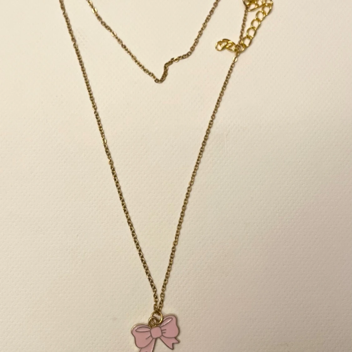 Rosett halsband rosa guld imitation  - 3