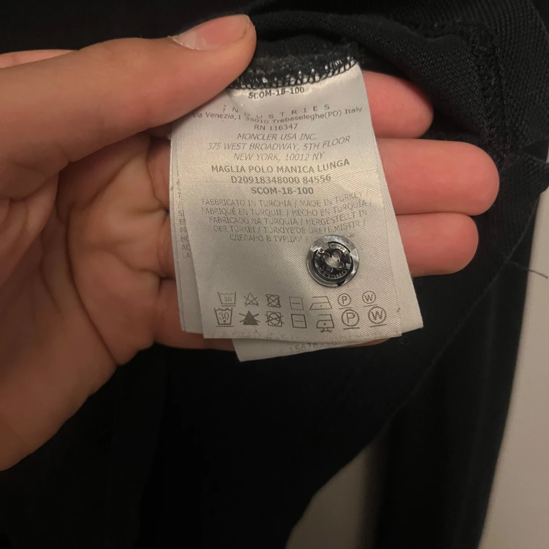 Svart långärmad pikétröja Moncler - 3