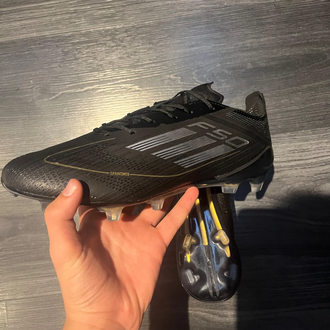 ADIDAS F50 ELITE FG DARK SPARK - SVART/SILVER/GULD - 1