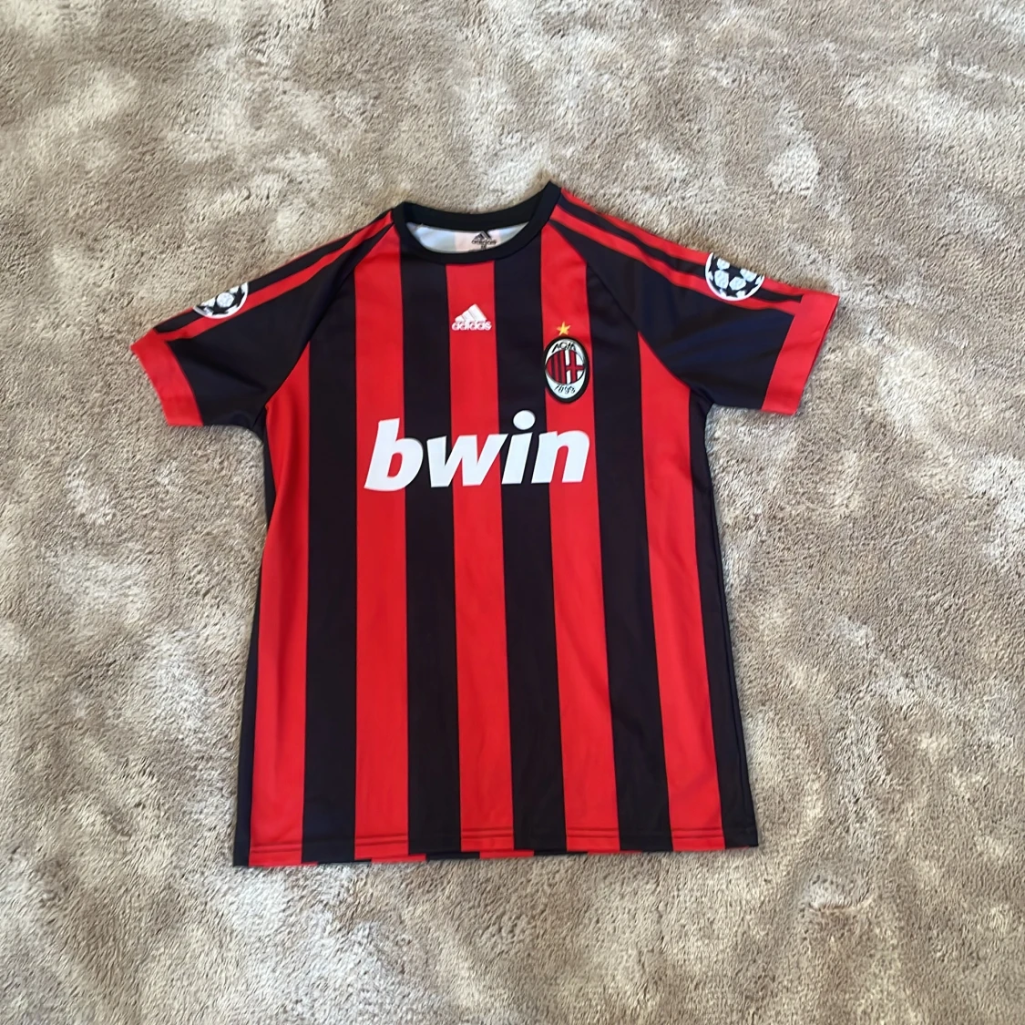 Röd och svart randig Ac Milan fotbollströja, Gattuso - 1