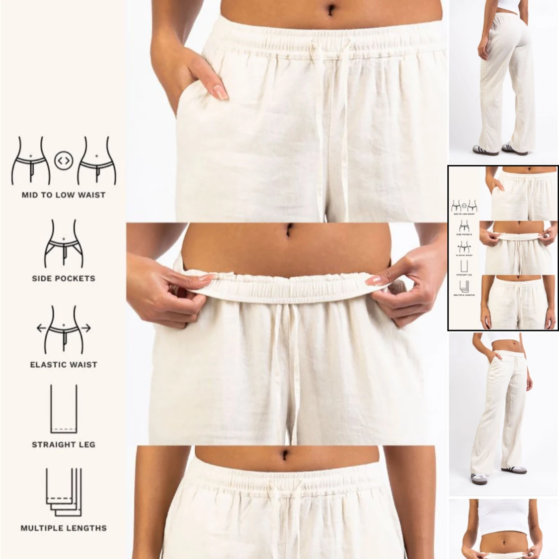 Beigea linnebyxor  - 2