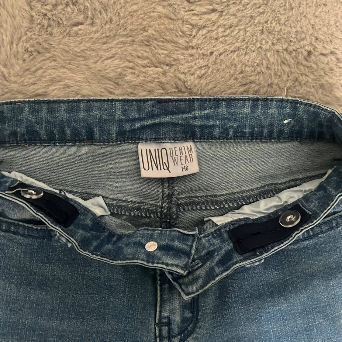 Blå bootcut jeans från UNIQ, stl 146 - 1