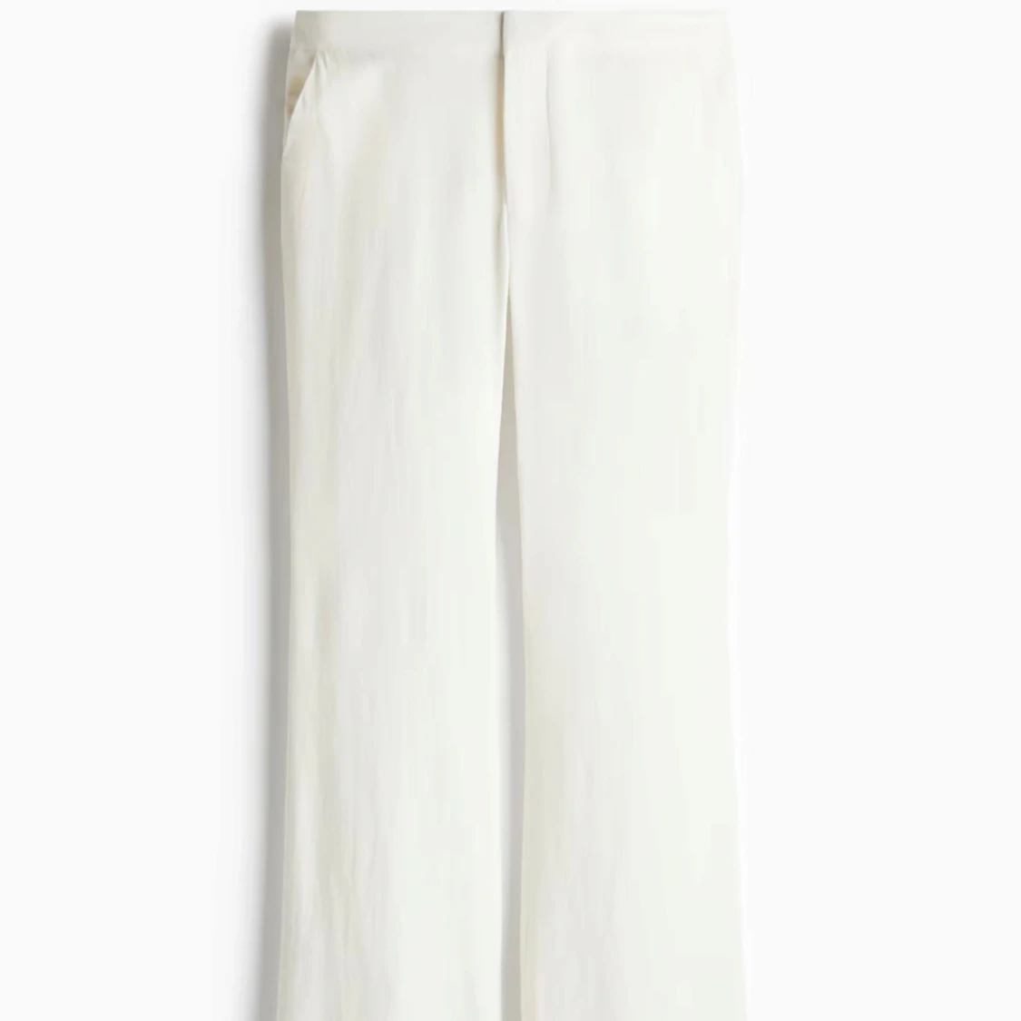 Vita linnebyxor med wide fit - 1