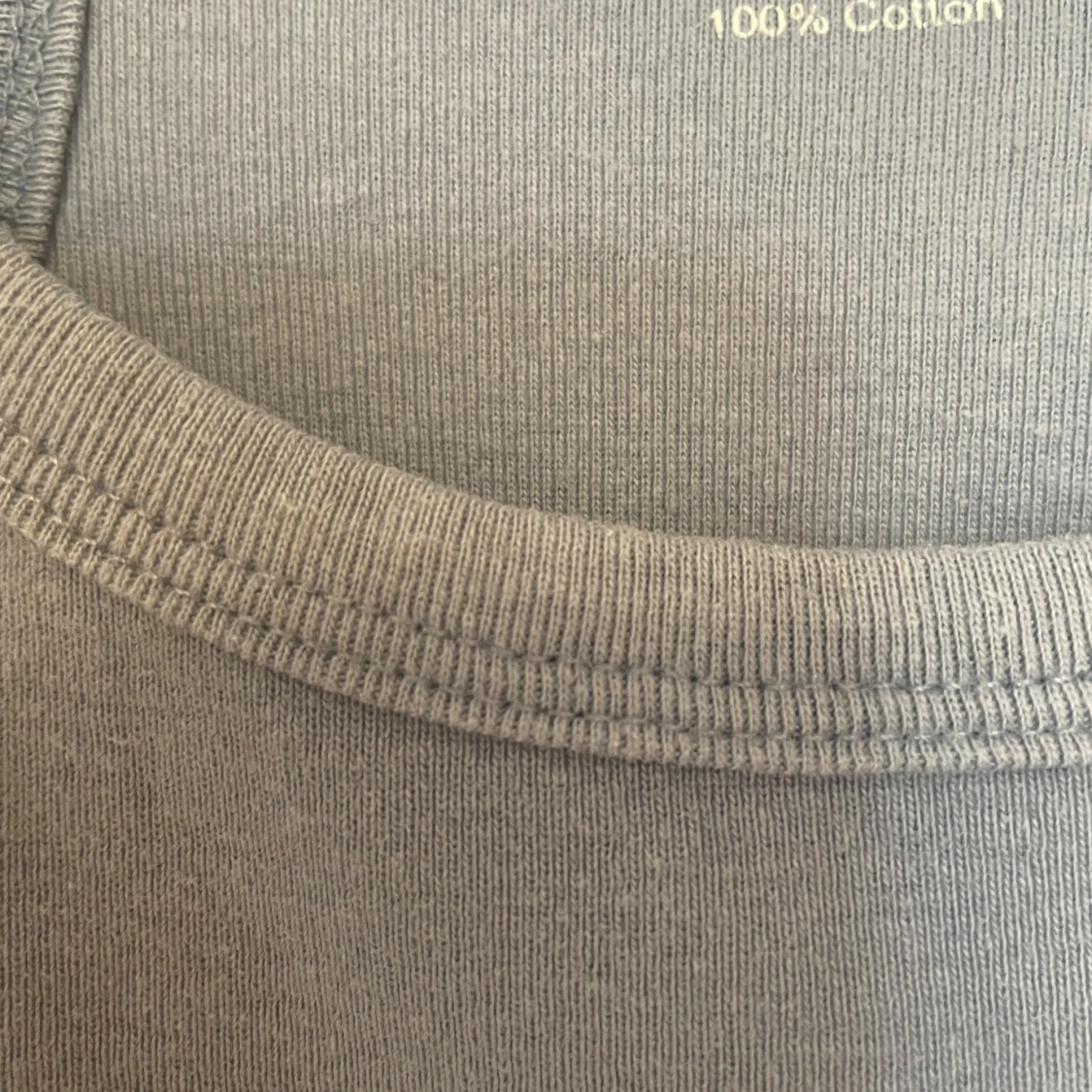 Ljusblå linnetopp i bomull - 2