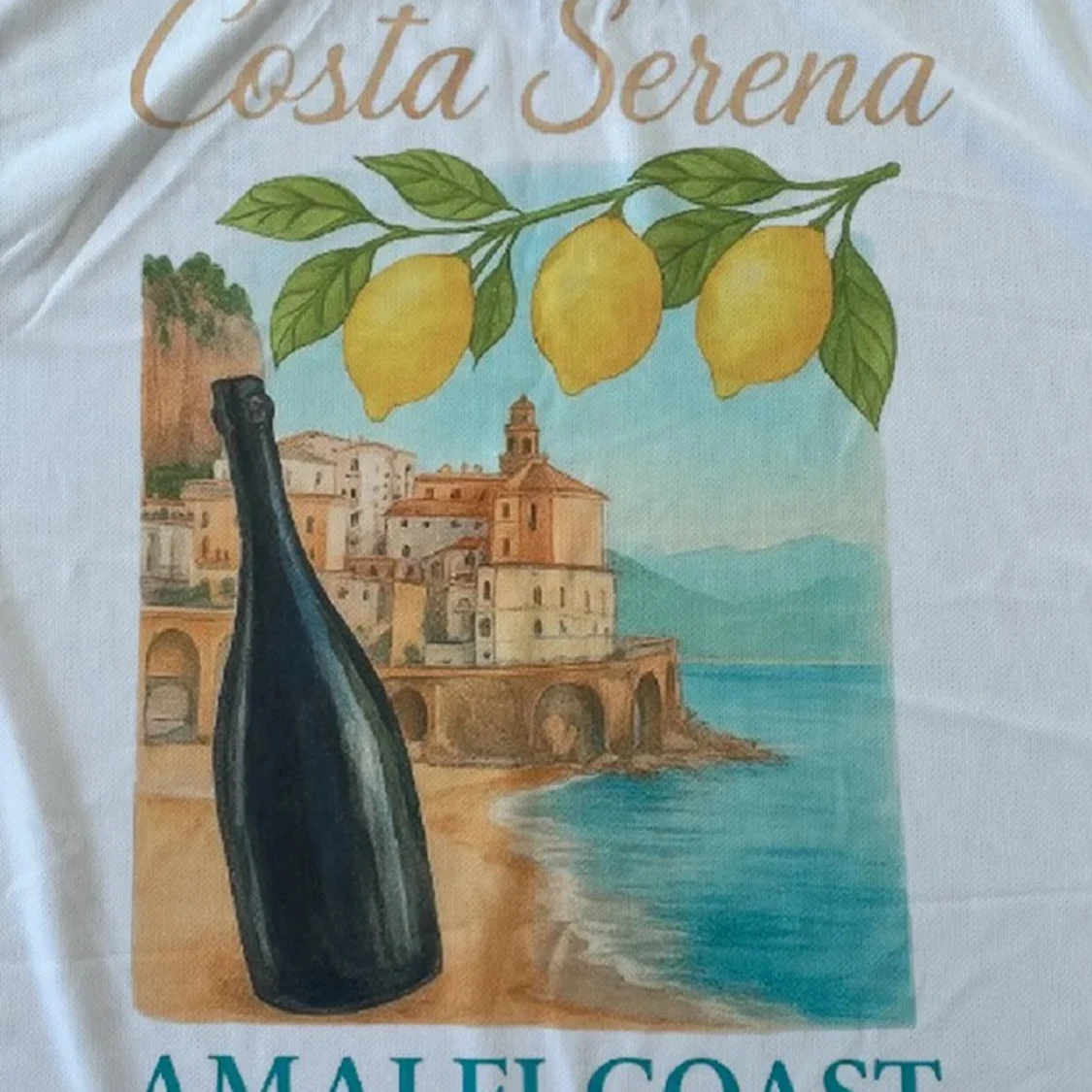 Vit Amalfi Coast t-shirt med citrontema - 3