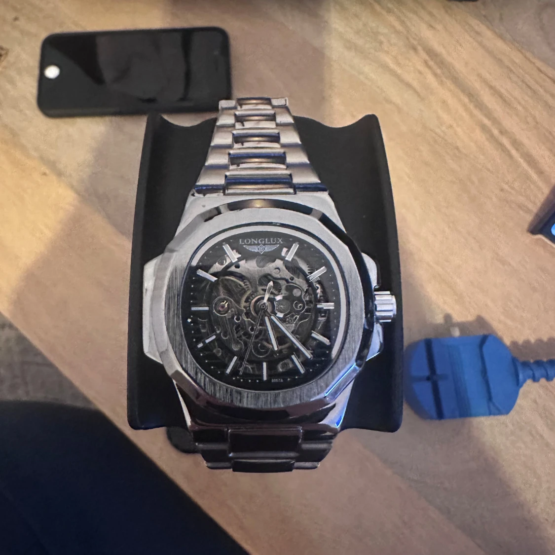 Silverfärgad automatisk klocka från Longex