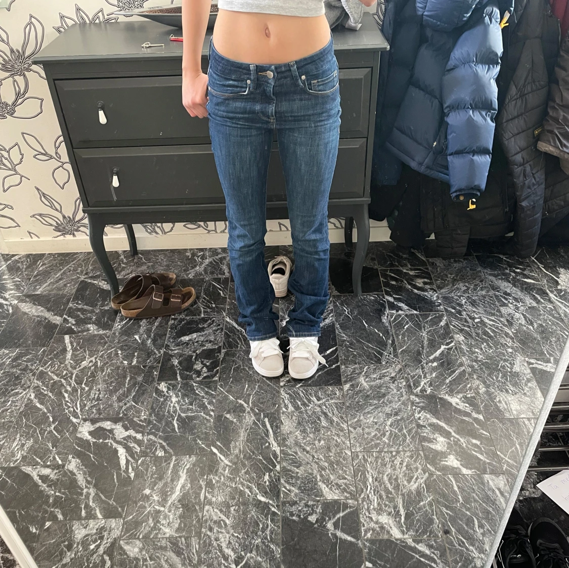Blå jeans med bootcut - 3