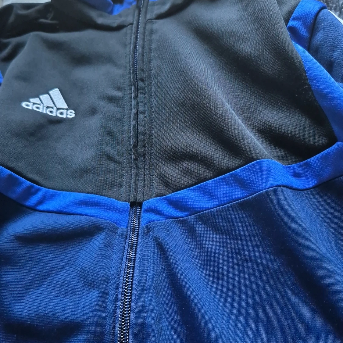 Adidas blå vindjacka med dragkedja - 3