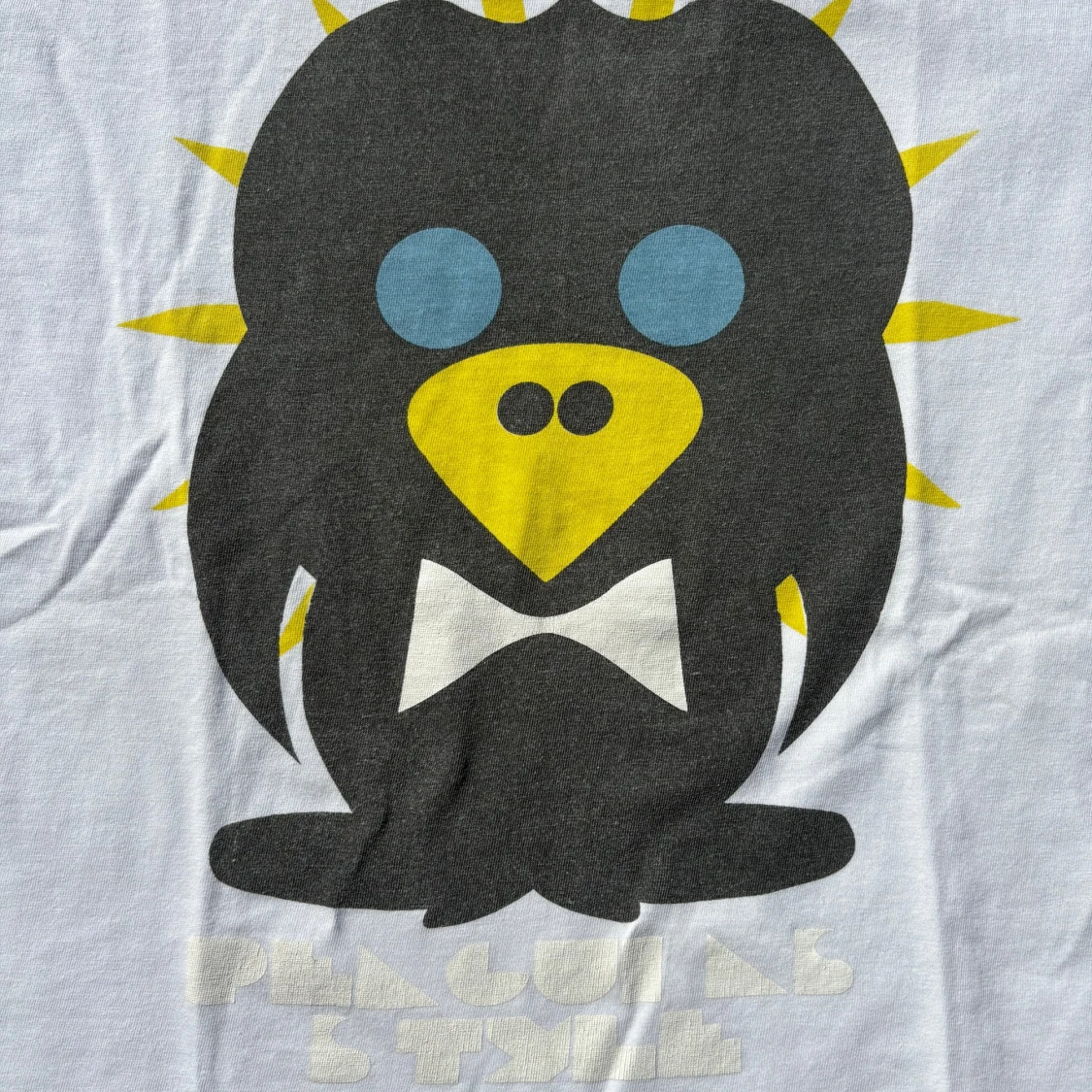 Vit t-shirt med pingvintryck Jack & Jones stl.M - 1