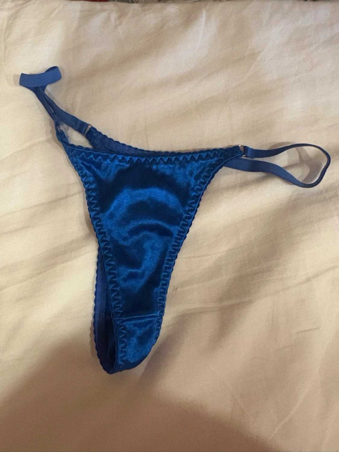 Blå metallic bikini/lingerie  med smala band - 4
