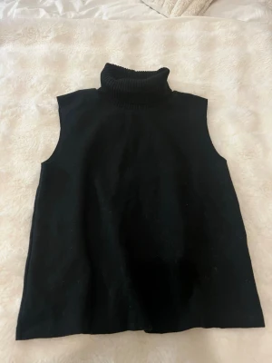 Svart stickad polo från Zara - Säljer en svart stickad väst från Zara med hög polokrage. Clean look!! 