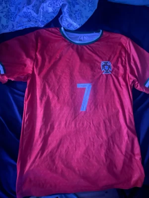 Röd Portugal fotbollströja Ronaldo - Snygg fotbolls tröja hör av er vid funderingar eller pris👌storleken är XL men passar L bättre👍