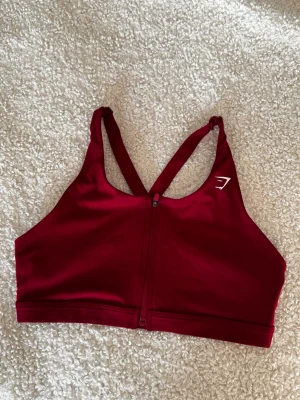 Sport-bh gymshark - Tränings-BH från Gymstark i storlek M. Oanvänd och i mycket fint skick, men utan prislapp. Säljes då den inte kommer till användning.  Katt finns i hemmet, produkten rollas av så gott det går.