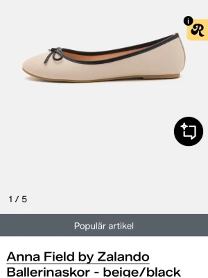 Beige ballerinaskor med svarta detaljer - Jätte fina ballerina skor från Anna field storlek 39😍