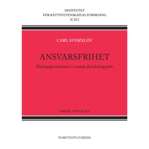 Boken behandlar frågeställningar kring det ansvarsfrihetsbeslut som årligen ska fattas vid årsstämman i alla svenska aktiebolag. Utifrån ett internationellt, komparativt perspektiv undersöks ansvarsfrihetsinstitutet i detalj, inklusive dess rättsverkningar och omfattning i såväl tid som personkrets samt de viktiga undantag från meddelad ansvarsfrihet som följer av lag och praxis.I denna tredje upplaga har texten uppdaterats och omarbetats för att spegla utvecklingen i lag och praxis.    Format Häftad   Omfång 318 sidor   Språk Svenska   Förlag Norstedts Juridik   Utgivningsdatum 2022-11-17   ISBN 9789139022657  