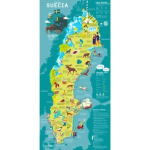 El mapa de Suecia (5 pack) - This informative and generously illustrated folder describes everyday life in Sweden for schoolchildren between eight and ten. The folder will give you facts about population, geography and climate, and a map of Sweden. One year in Sweden also gives you a taste of everyday life in Sweden from children s perspective.