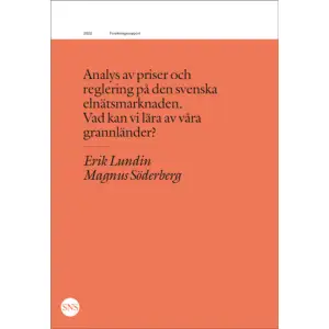 Elnätsavgifterna, som ska täcka kostnaderna för investeringar och drift, har ökat kraftigt i Sverige på senare år. Är dessa prisökningar motiverade av ökade kostnader hos elnätbolagen? Och är den befintliga regleringen utformad för att stimulera en skälig prissättning och tillräckliga incitament till effektiviseringar? Författarna undersöker hur den svenska elnätsregleringen har fungerat historiskt och vad man bör tänka på vid framtida reglering. De redogör för den svenska regleringsmodellen med särskilt fokus på det så kallade effektiviseringskravet och jämför den med våra nordiska grannländers. Erik Lundin är forskare inom programmet Hållbar energiomställning vid Institutet för Näringslivsforskning. Magnus Söderberg är professor i företagsekonomi vid akademin för företagande, innovation och hållbarhet, Högskolan i Halmstad. Rapporten ges ut inom ramen för SNS forskningsprojekt Framtidens energisystem.    Format Häftad   Omfång 60 sidor   Språk Svenska   Förlag SNS Förlag   Utgivningsdatum 2022-10-17   Medverkande Magnus Söderberg   ISBN 9789188637895  