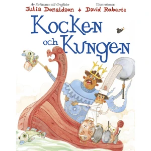 Kocken och kungen (inbunden) - Det var en gång en väldigt hungrig kung som bestämde sig för att skaffa en kock. Men av alla kockar i hela kungariket var det ingen som lagade tillräckligt god mat. Men så får kungen syn på kocken Lättskrämde Bob. Kanske kan Bob laga kungens favoriträtt? Problemet är bara att Bob är rädd för precis allting så hur ska han kunna laga mat? Kungen och Bob ger sig ut på en äventyrlig matlagningsresa där kungen hjälper Bob att övervinna sina rädslor. Kocken och kungen är en fyndig och underhållande berättelse skapad av den prisbelönta barnboksduon Julia Donaldson och David Roberts. Med detaljrika och roliga illustrationer och en humoristisk text skriven på rim, kommer denna bok garanterat roa både små och stora. En hysteriskt rolig ombytta-roller-komedi The Observer En bok som gör att man tänker till och som ställer fler frågor än den besvarar, vilket är ganska uppfriskande bland dagens ofta alltför förenklade barnböcker [ ] Mycket att diskutera vid middagsbordet. The Times Children s Book of the Week En underbar saga på rim om självförtroende och att klara sig själv, med humoristiska och fartfyllda illustrationer. Daily Mail    Format Inbunden   Omfång 28 sidor   Språk Svenska   Förlag Lind &amp; Co   Utgivningsdatum 2019-08-02   Medverkande Sara Jonasson   Medverkande Sara Jonasson   Medverkande David Roberts   ISBN 9789177798255  