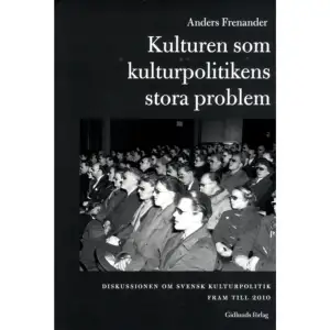 Varför ser svensk kulturpolitik ut som den gör? Varför handlar den om just de kulturyttringar och områden som den gör? Hade den kunnat utformas på något annat sätt? För att söka svar på sådana frågor menar Anders Frenander att etat långt historiskt perspektiv är upplysande. I denna utvidgade och delvis omarbetade upplaga analyserar Frenander hur man på en övergripande nivå diskuterat svensk kulturpolitik fram till riksdagsbeslutet 2009. Till grund för undersökningen ligger partiernas kulturpolitiska program, deras tidskrifter, debattböcker och debattartiklar samt statliga utredningar med mera. Materialet granskas med en diskursanalytisk metod insatt i en större teoretisk ram avseende det svenska folkhemmet, betraktat som en hegemoni i Gramscis mening. När folkhemmet etablerades på 1930-talet sattes för lång tid framöver gränserna för politikens vägar. I hög grad gällde detta kulturpolitiken och kan förklara varför den, när den etablerades på 1960-talet, kom att kretsa kring ett konventionellt borgerligt finkulturbegrepp. Bokens historiska synsätt och kronologiska upplägg åskådliggör varför dagens kulturpolitik ser ut som den gör. Anders Frenander är idéhistoriker och professor i Biblioteks- och informationsvetenskap vid Högskolan i Borås.    Format Häftad   Omfång 305 sidor   Språk Svenska   Förlag Gidlunds förlag   Utgivningsdatum 2014-09-15   ISBN 9789178449163  