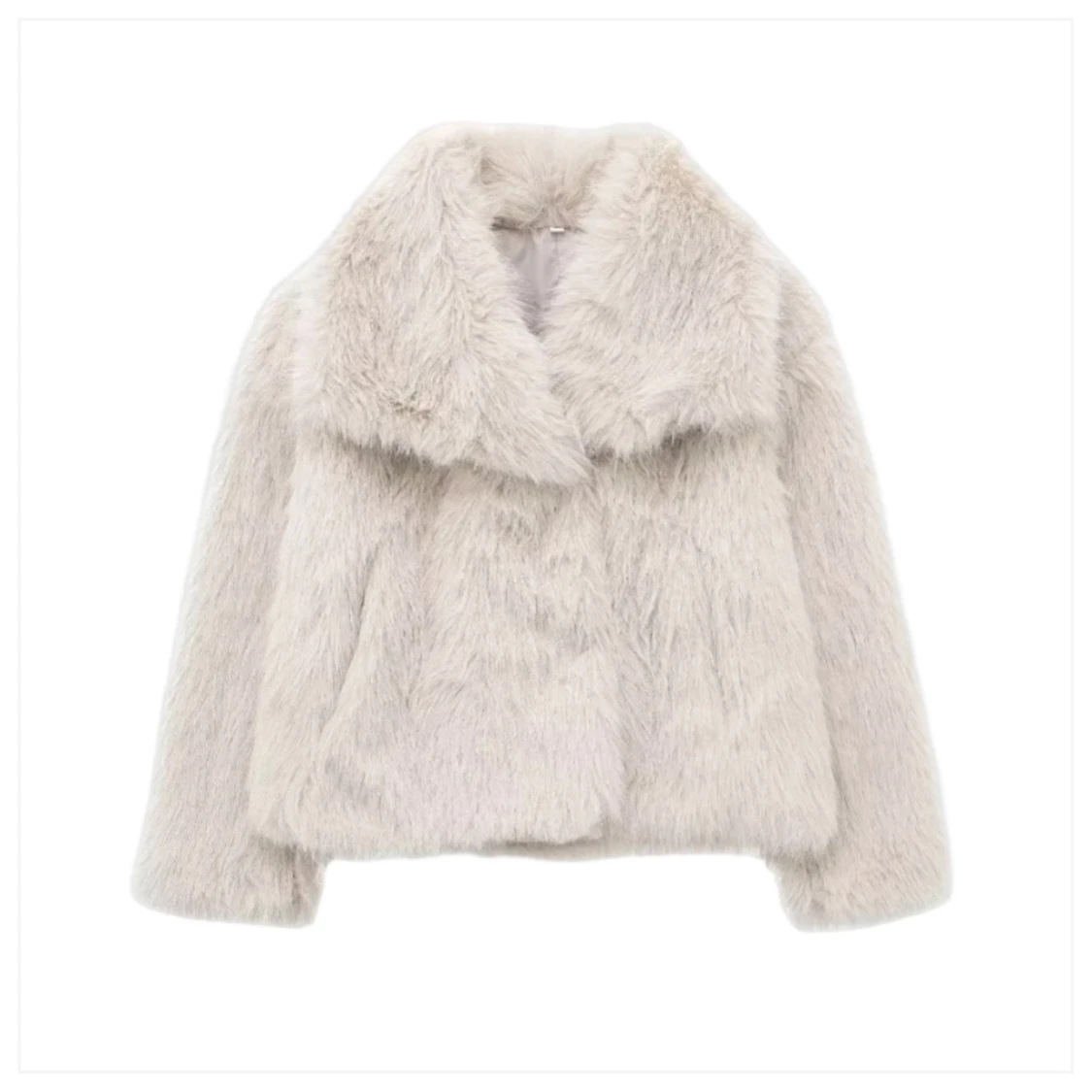 Vit pälsjacka
