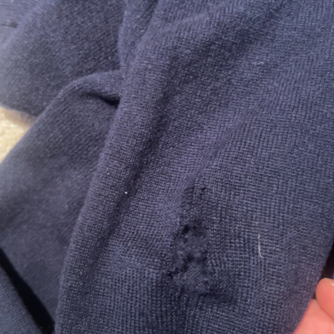 Mörkblå hoodie med dragkedja - 1