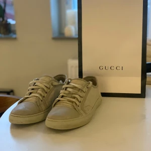 Gucci tennis 1977 - Säljer just nu ett par riktigt feta Gucci skor i storlek 43 men passar även 44                                   Dom är i tvär bra skick just nu inga slitage som man ser på sulan                                                          Självklart är dom äkta kom pm för fler frågor✌🏼💶