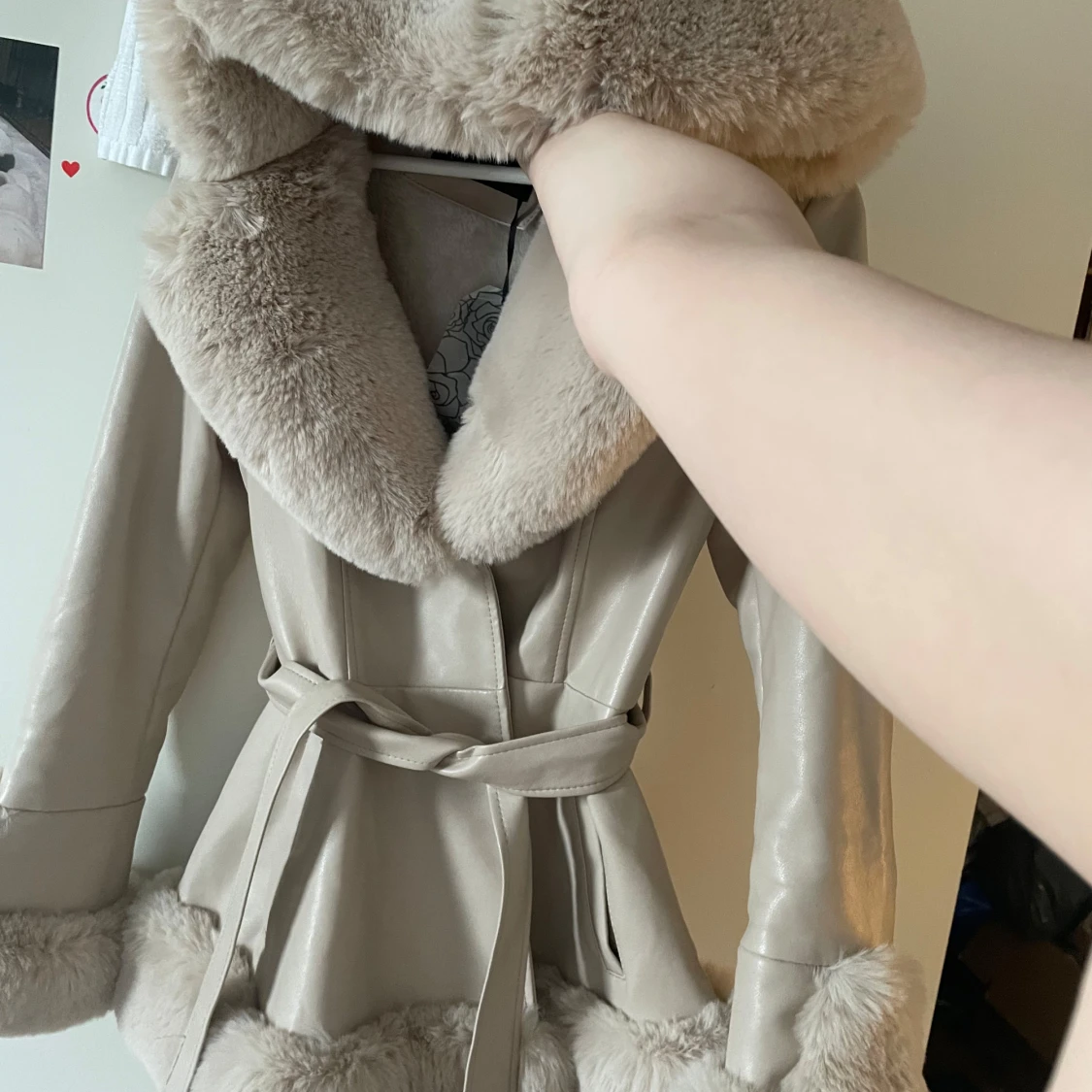 Fuskpäls fluffy jacka - 1