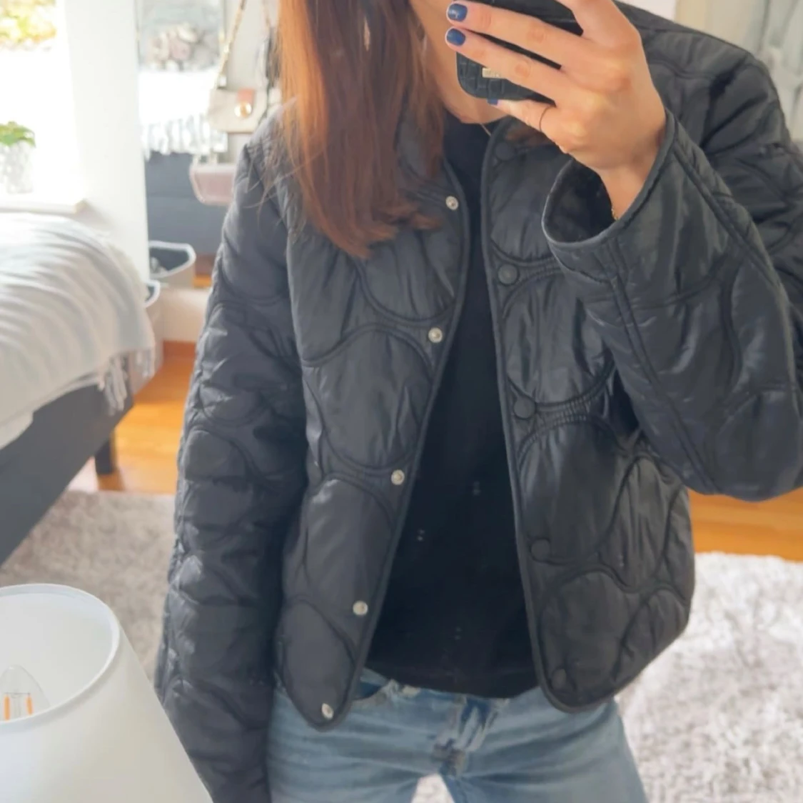 Svart quiltad jacka, Mango - 91