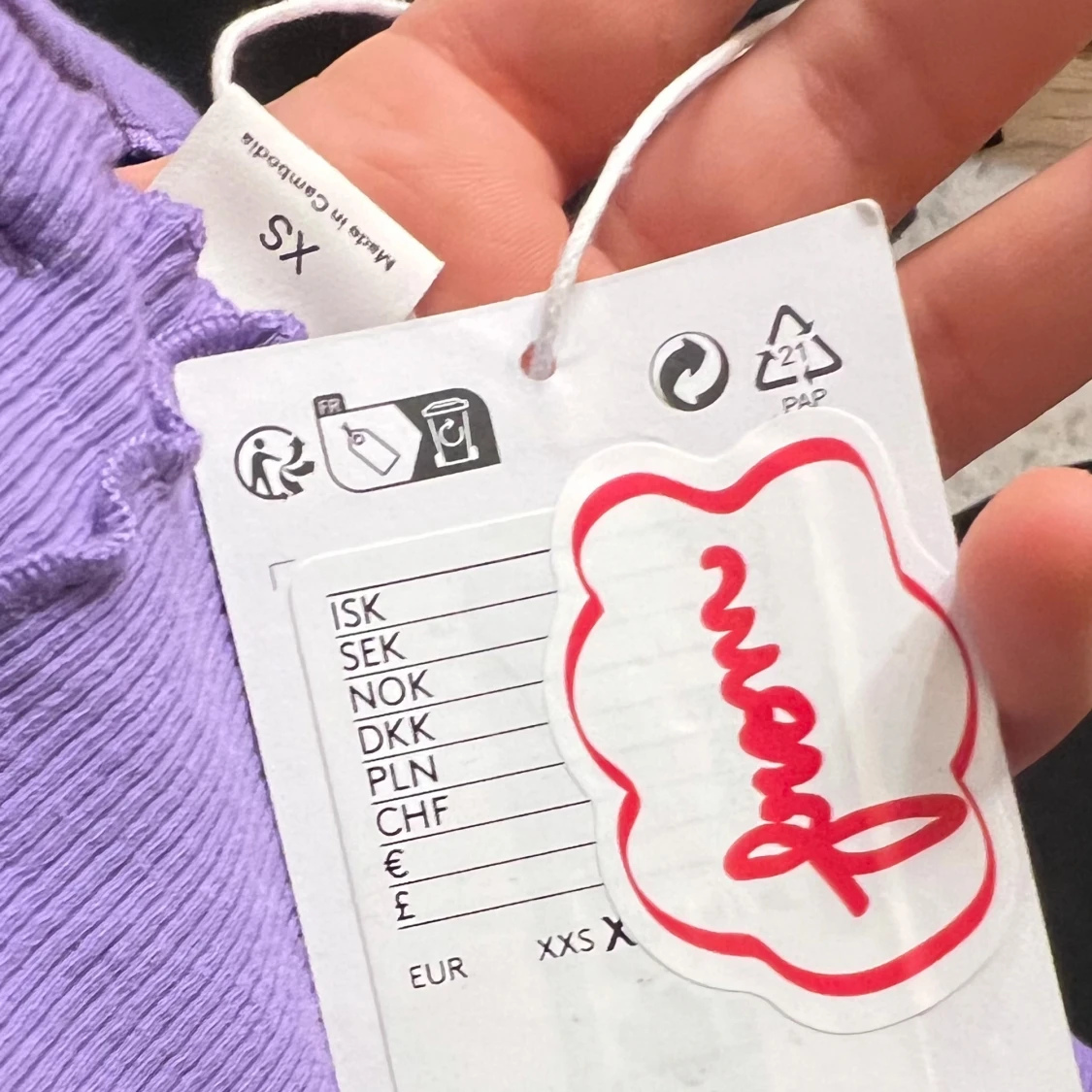 Lila ribbad topp - 92