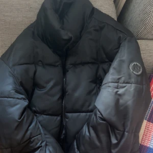 Svart pufferjacka - Säljer en svart pufferjacka i bra skick. Den är perfekt för kalla dagar med sin quiltade design och dragkedja framtill. Jackan har en hög krage för extra värme och stil. Perfekt för både höst och vinter!