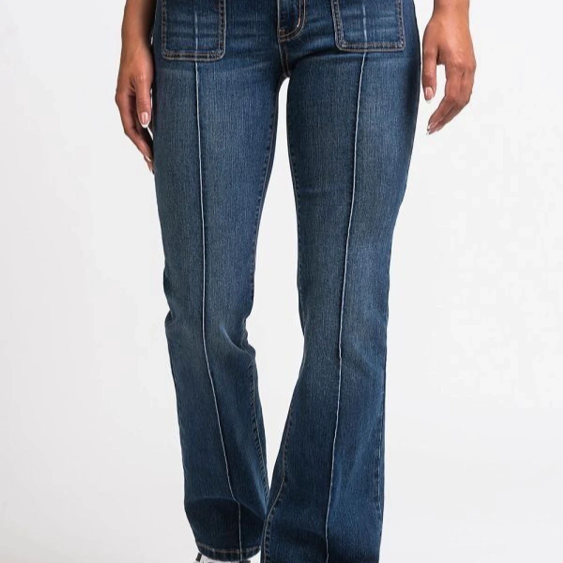 Blå jeans med fickdetaljer madlady jeans lowrise - 90