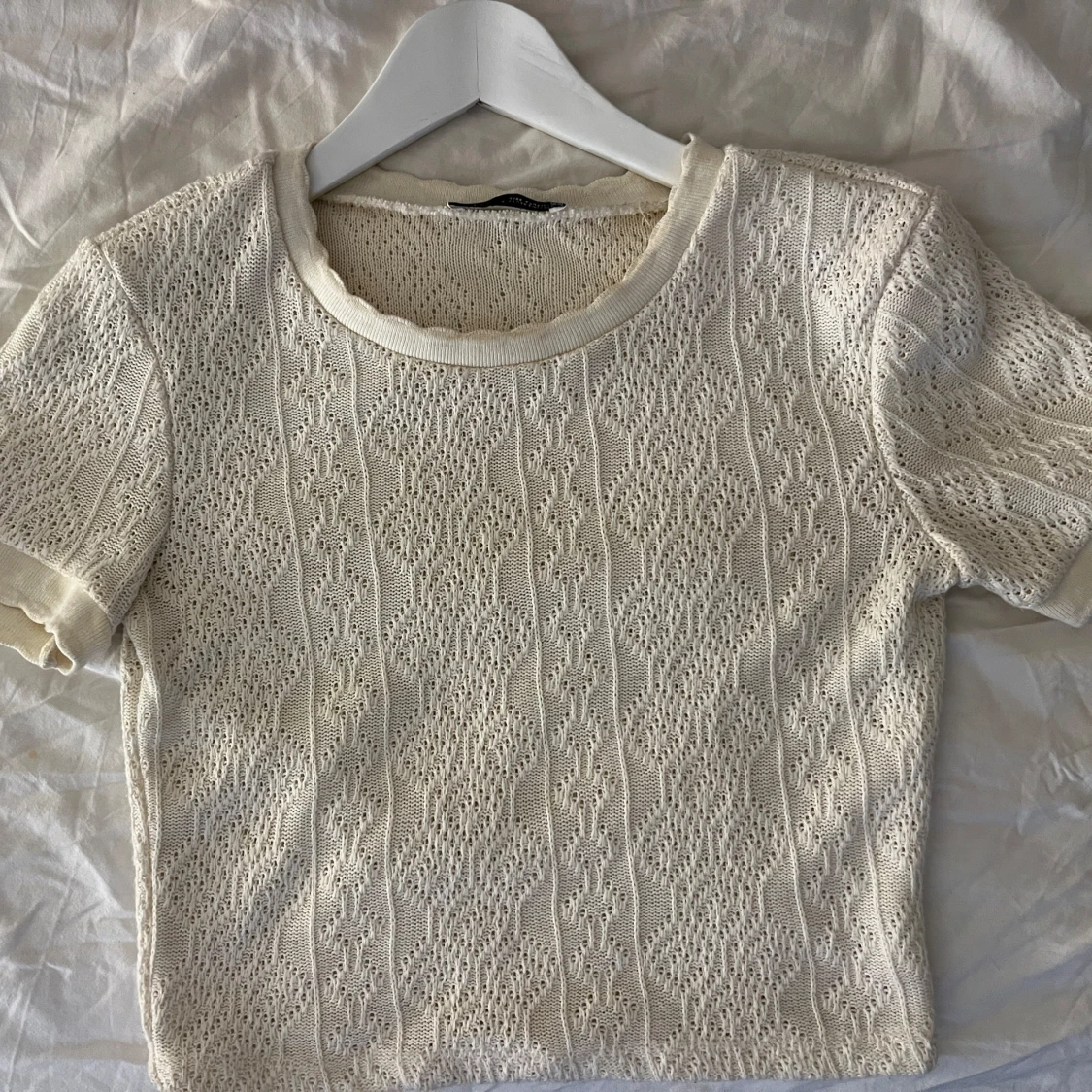 Vit stickad topp från Zara