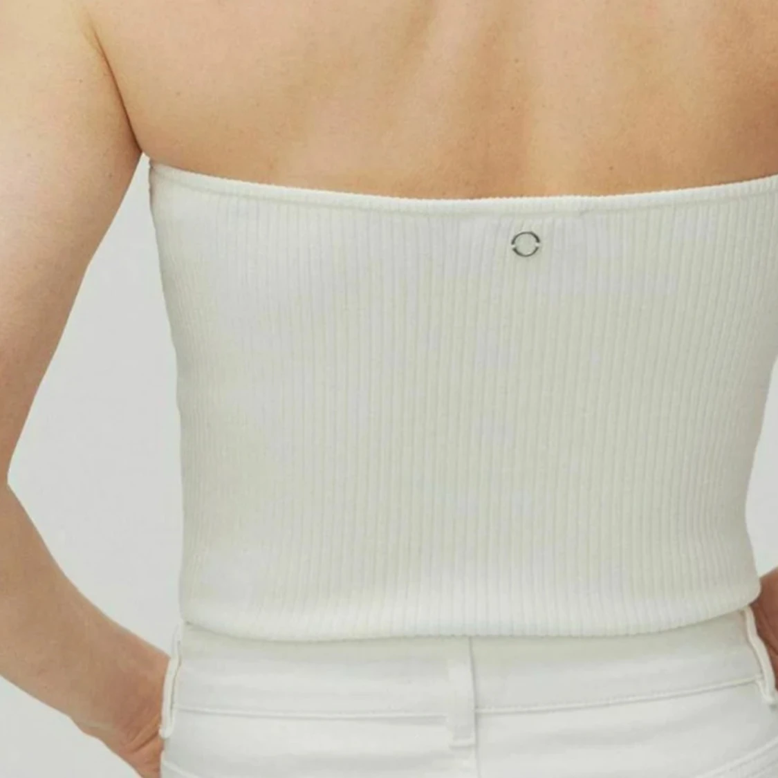 Vit ribbad tubtopp - 91