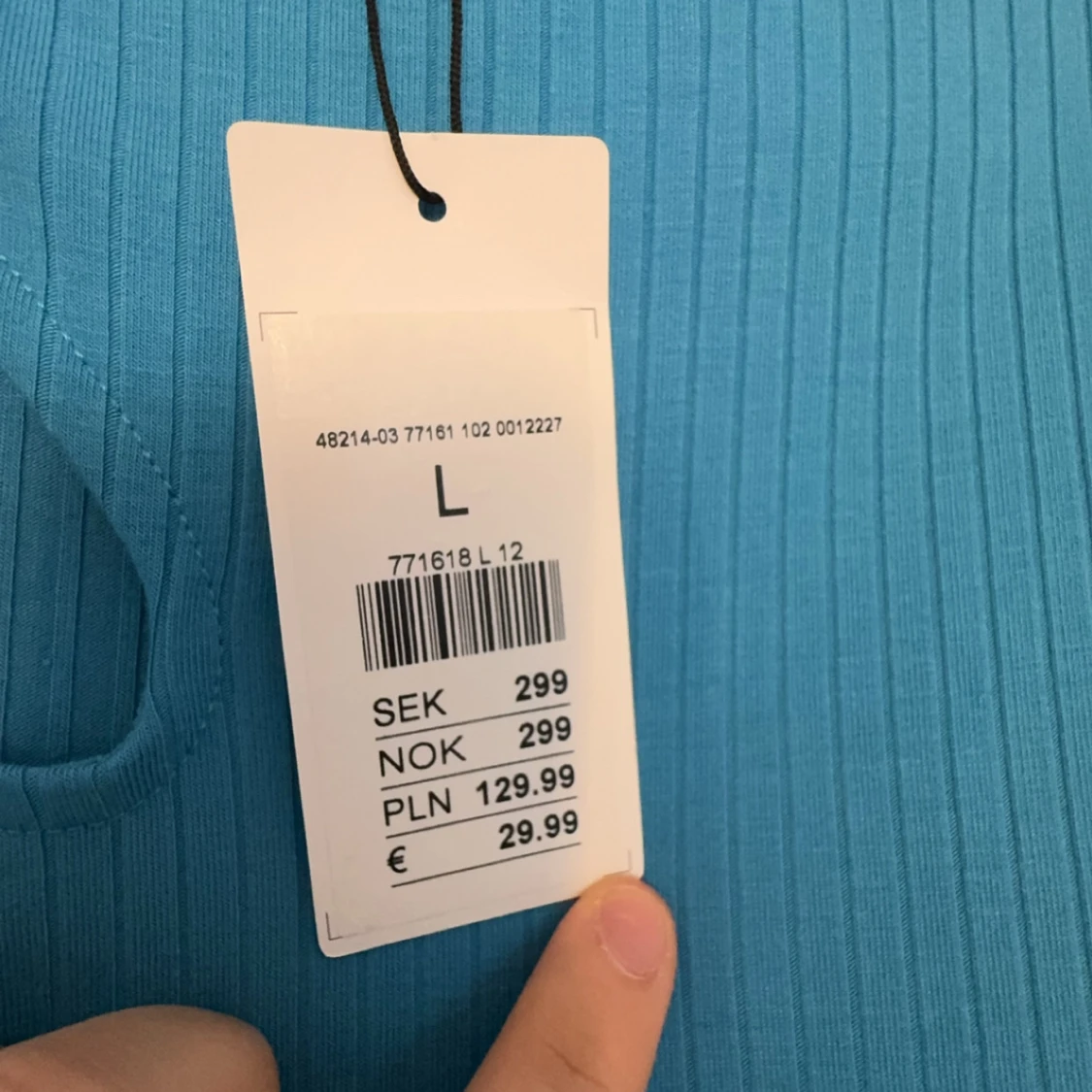 Blå ribbad långklänning - 91