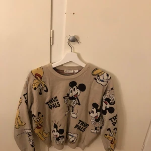Beige tröja med Disney-motiv från H&M - Säljer en beige tröja från H&M med Disney-motiv av Musse Pigg och Pluto. Tröjan har långa ärmar och ett lekfullt mönster med texten 'True Pals'. Perfekt för Disney-fans!