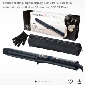 Remington Pearl Pro Curl Locktång - Remington Pearl Pro Curl locktång med keramisk beläggning och digital display. Temperaturinställning mellan 130-210 °C och automatisk avstängning efter 60 minuter. 3 m lång sladd för enkel användning. Inkluderar värmeskyddande handske och förvaringsväska.