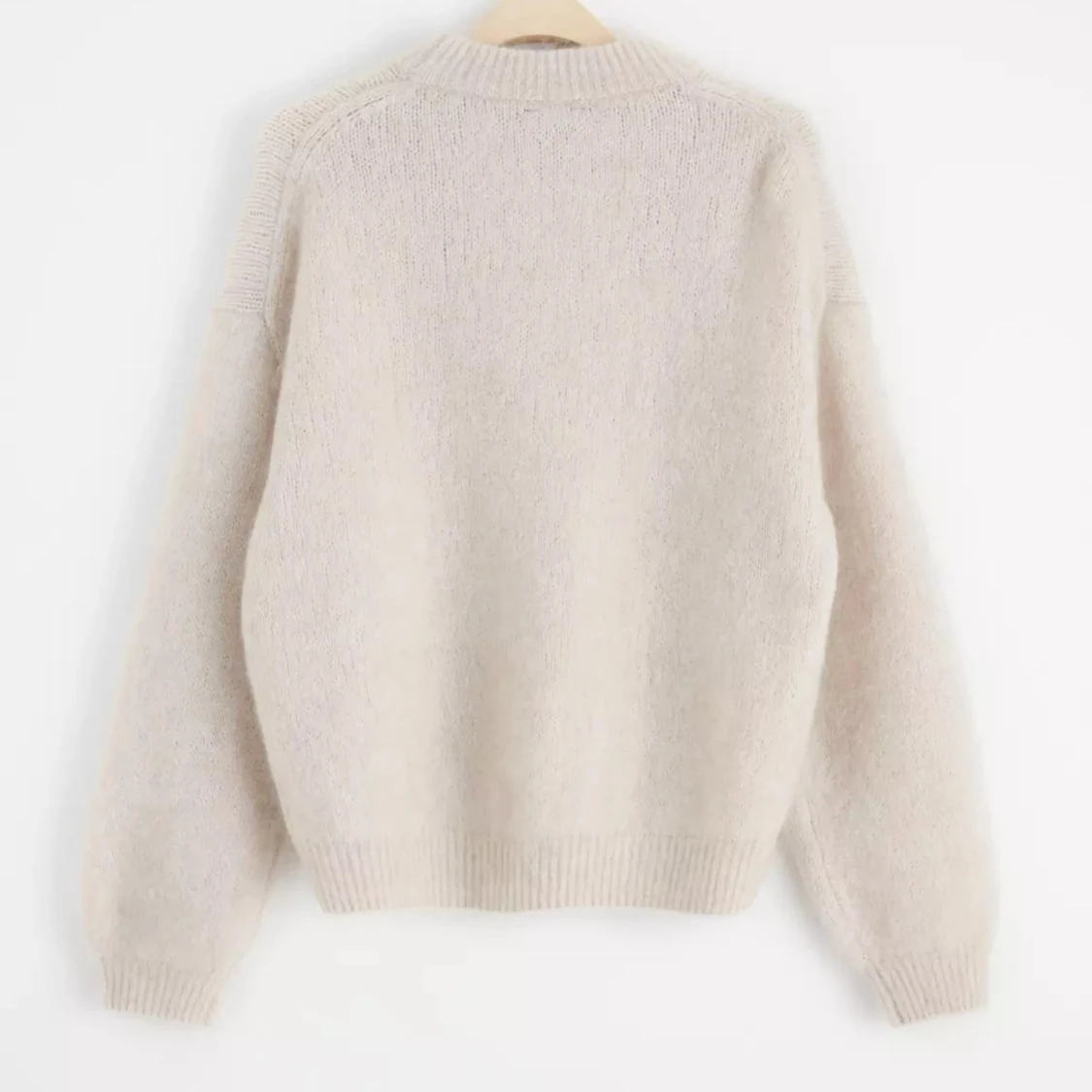 Beige mohair stickad tröja - 90