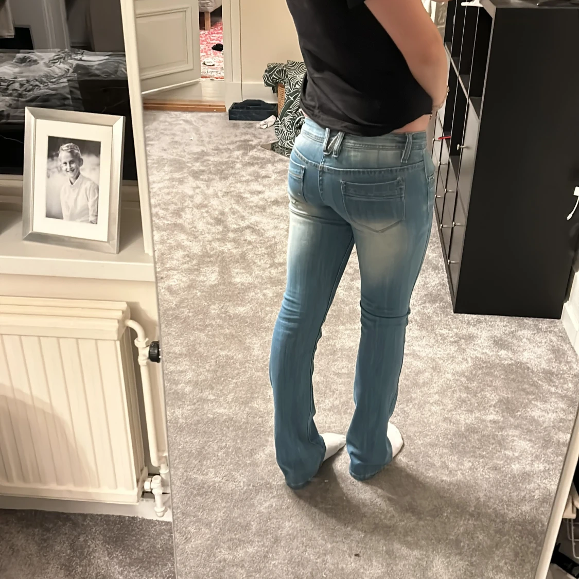 Blå bootcut jeans - 90