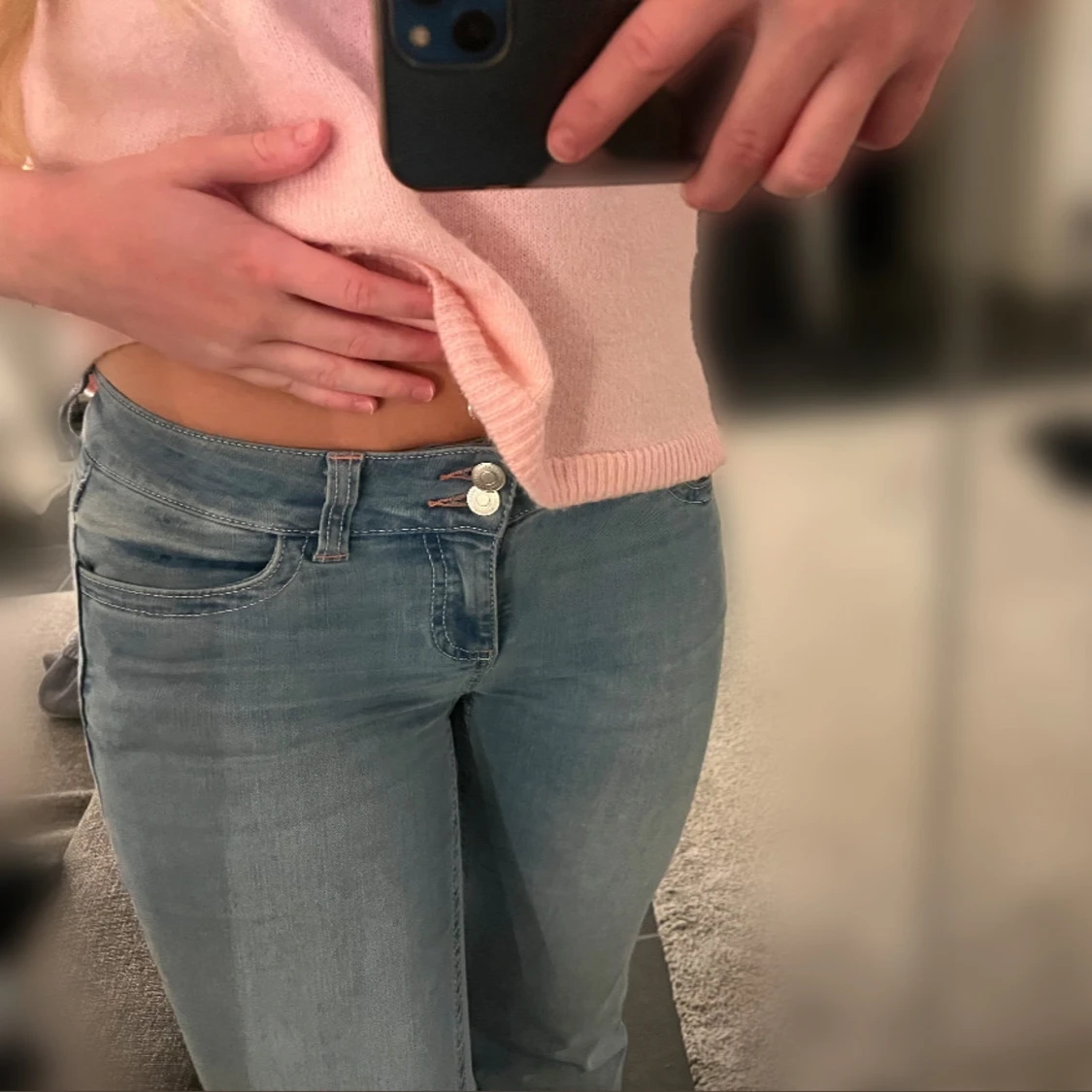 Blå bootcut jeans - 91