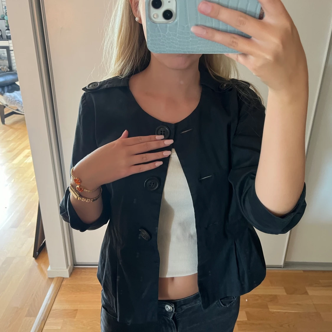 Snygg trekvartsärmad jacka  - 90