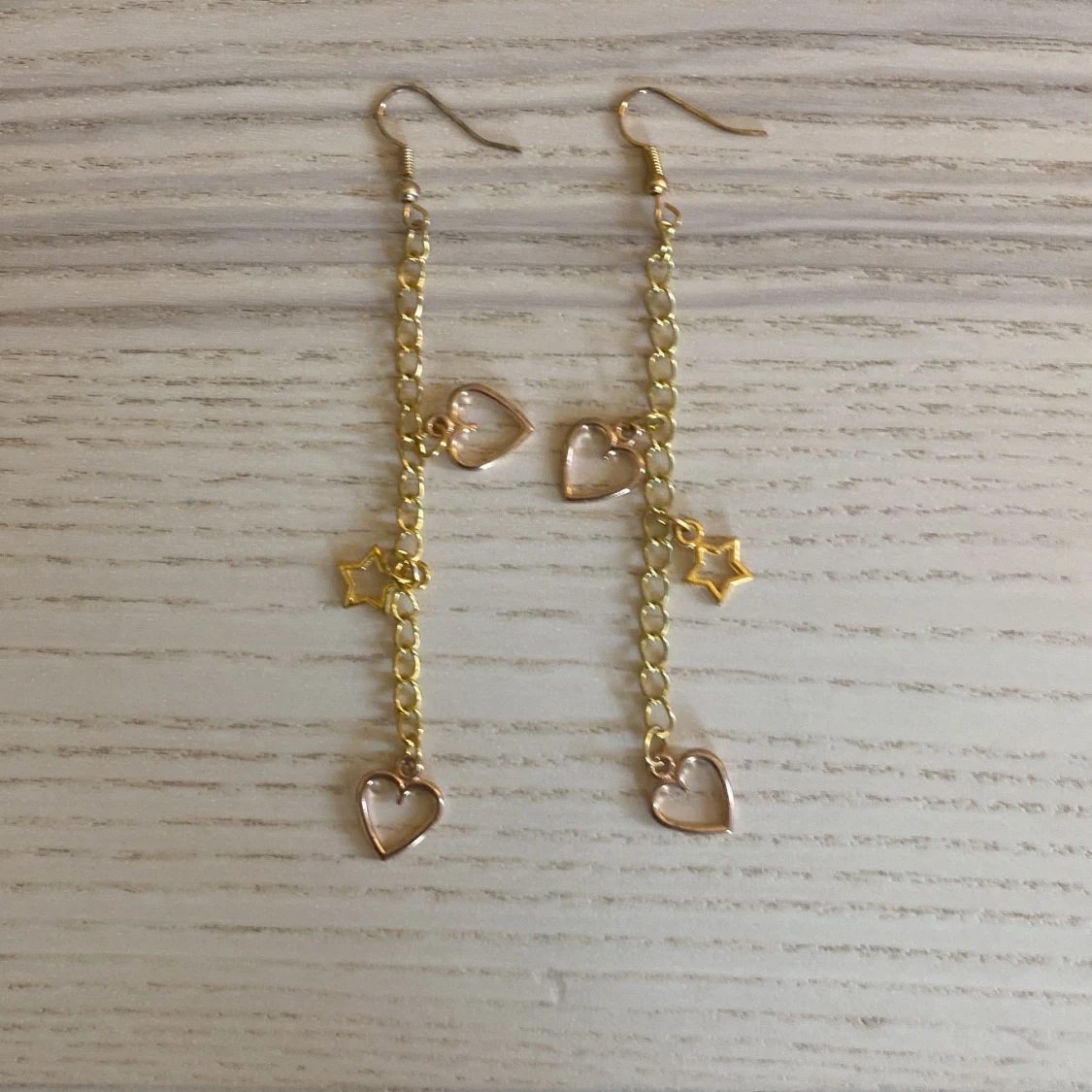 Hängande hjärt, stjärn örhängen 