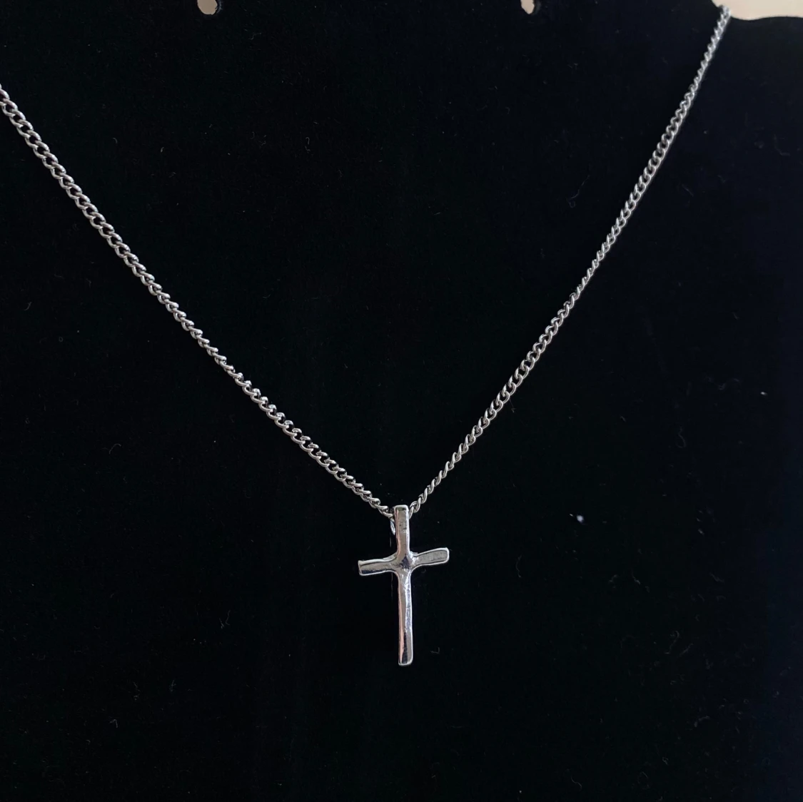 Silver kors halsband  - 90