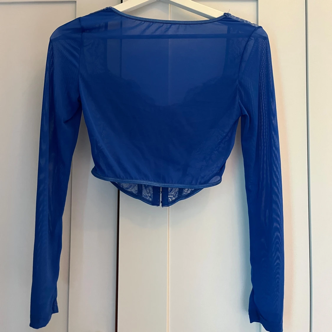 Blå spets topp - 90