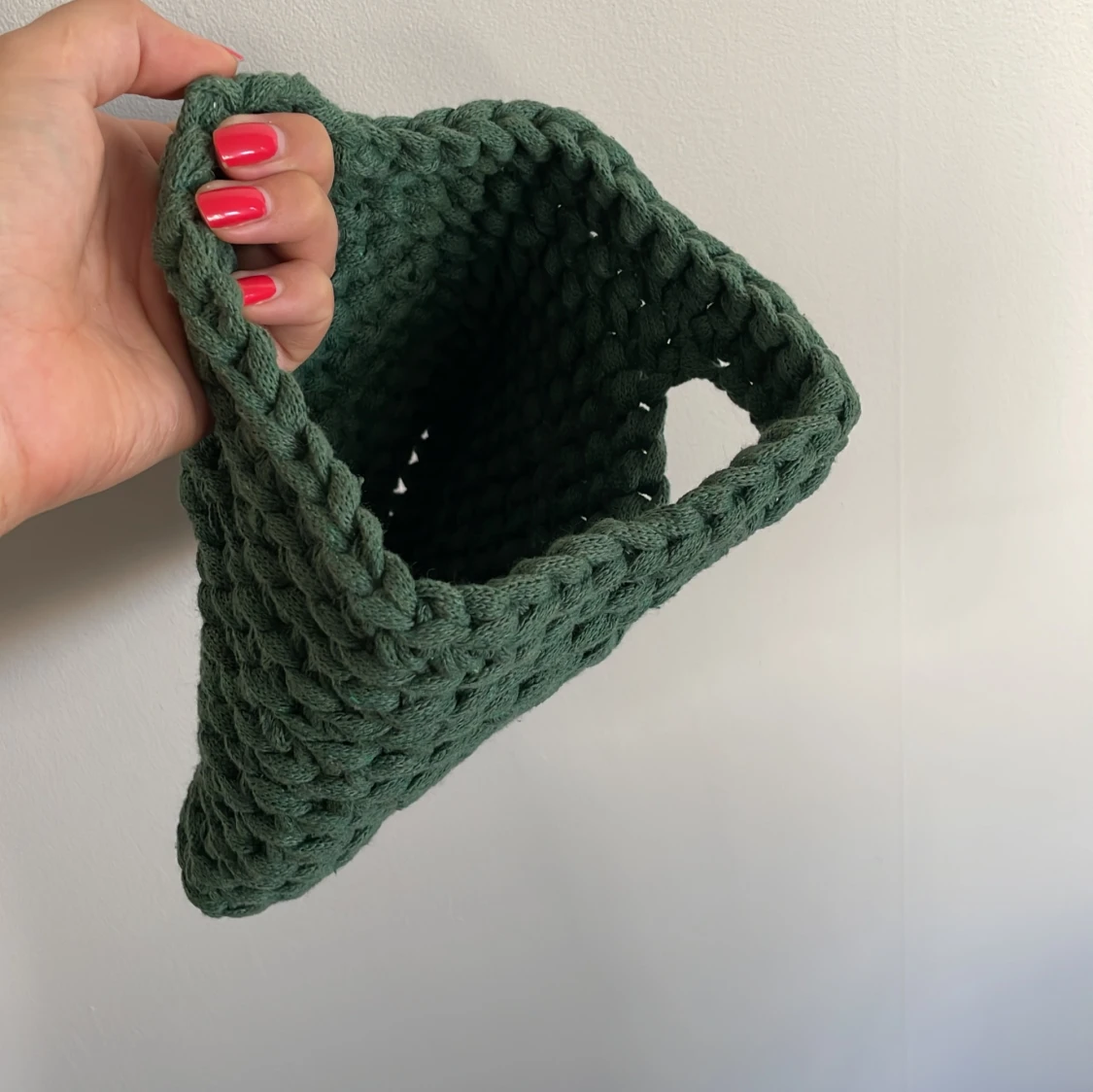 Virkad väska - Forest Green - 90