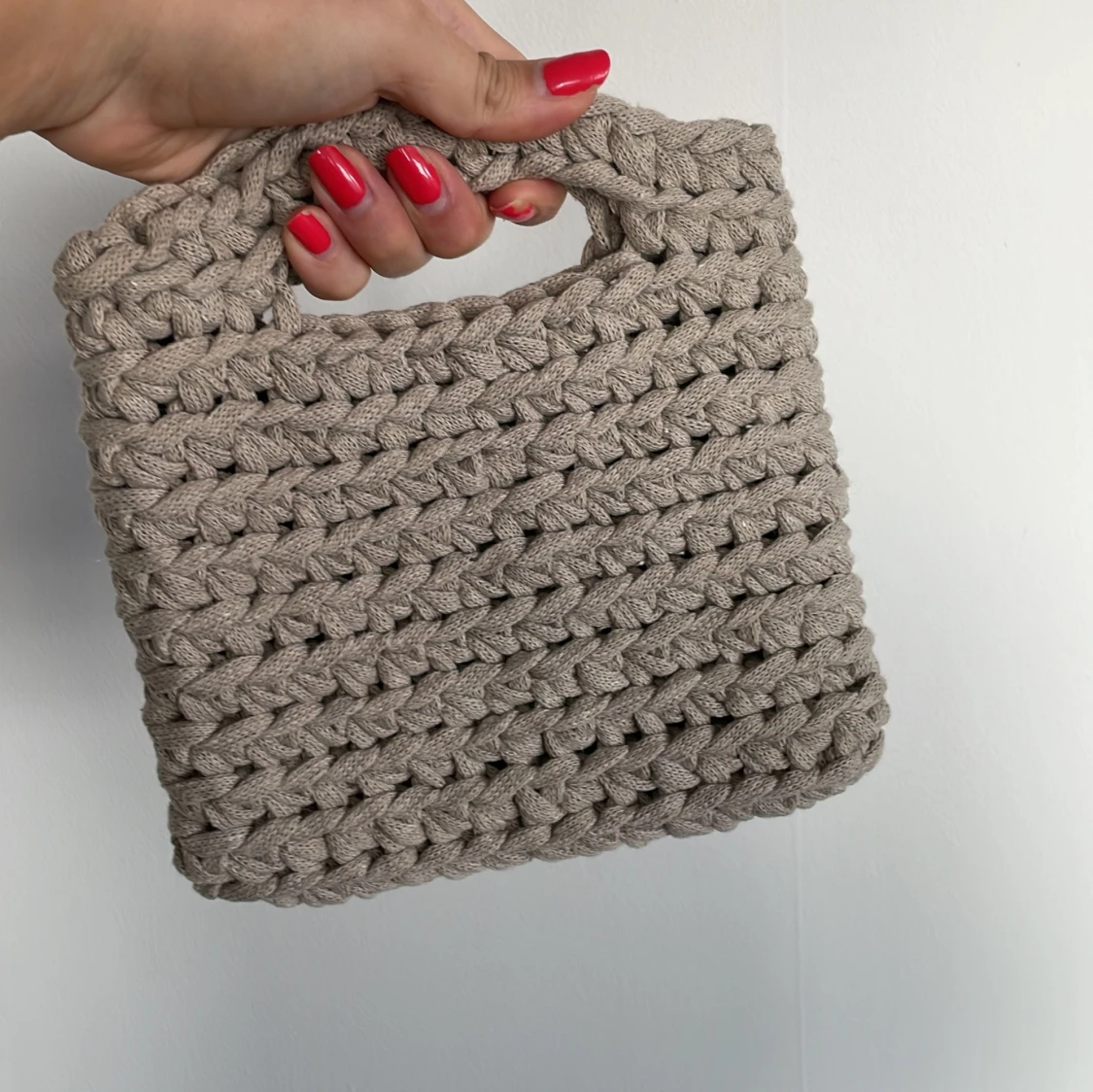 Virkad väska - Beige