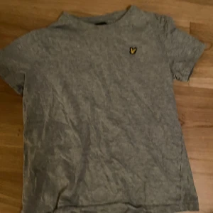 Grå t-shirt från Lyle & Scott Junior - Säljer en stilren grå t-shirt från Lyle & Scott Junior. Den har en liten broderad logga på bröstet och är kortärmad. Perfekt för en avslappnad look.