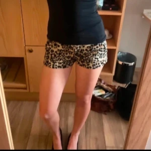 Lågmidjade leopardmönstrade shorts - Snygga leopardmönstrade shorts som är perfekta för typ sommaren och fester. De har en tight passform och är lågmidjade. Använda en gång. (inte min bild)