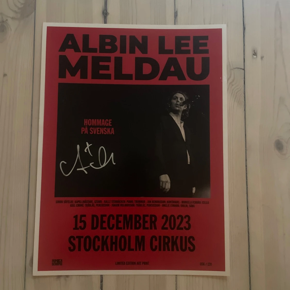 Affisch signerad Albin Lee Meldau